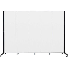 Screenflex Partitions BFSL685-DT Screenflex 5 Panel Light-Duty Portable Room Divider, 65"H x 95"W, Fabric Color White image.