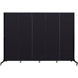 Screenflex Partitions BFSL685-DX Screenflex 5 Panel Light-Duty Portable Room Divider, 65"H x 95"W, Fabric Color Charcoal image.