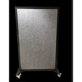 Ballistic Safety Barrier, Tackable Fabric Both Sides, 46-1/2"W x 72"H, Black/Gray view 2
