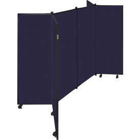 Screenflex Partitions CDS606-DV 6 Panel Display Tower, 59"H, Fabric - Navy image.