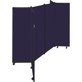 Screenflex Partitions CDS686-DV 6 Panel Display Tower, 65"H, Fabric - Navy image.