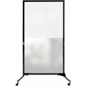 Screenflex Partitions CRDFH1* Screenflex 1 Panel Foldable Divider, 62"H x 34"W, Bottom 1/2 Frosted, Minor Assembly Required image.