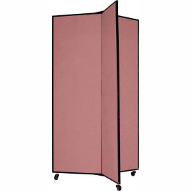 Screenflex Partitions DS603-EM 3 Panel Display Tower, 59"H, Fabric - Cranberry image.