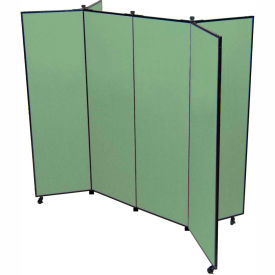 Screenflex Partitions DS606-DN 6 Panel Display Tower, 59"H, Fabric - Mallard image.