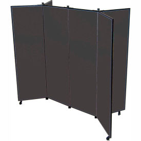 Screenflex Partitions DS606-DX 6 Panel Display Tower, 59"H, Fabric - Black image.
