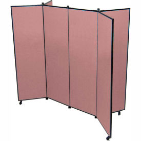 Screenflex Partitions DS606-EM 6 Panel Display Tower, 59"H, Fabric - Cranberry image.