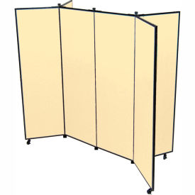 Screenflex Partitions DS606-EW 6 Panel Display Tower, 59"H, Fabric - Sand image.