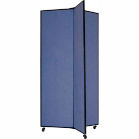 Screenflex Partitions DS683-DB 3 Panel Display Tower, 65"H, Fabric - Lake image.