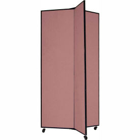 Screenflex Partitions DS683-EM 3 Panel Display Tower, 65"H, Fabric - Cranberry image.