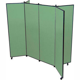 Screenflex Partitions DS686-DN 6 Panel Display Tower, 65"H, Fabric - Mallard image.