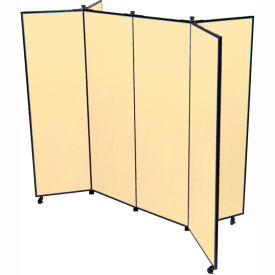 Screenflex Partitions DS686-DW 6 Panel Display Tower, 65"H, Fabric - Desert image.