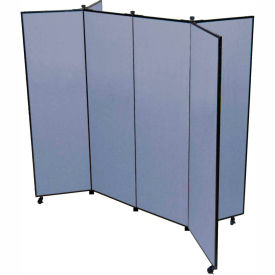 Screenflex Partitions DS686-EB 6 Panel Display Tower, 65"H, Fabric - Summer Blue image.