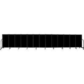 Screenflex Partitions FSL4013-DX Screenflex 13 Panel Portable Room Divider, 4H x 241"W, Fabric Color Charcoal Black image.