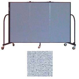 Screenflex Partitions FSL403-VB Screenflex 3 Panel Portable Room Divider, 4H x 59"W, Vinyl Color Blue Tide image.