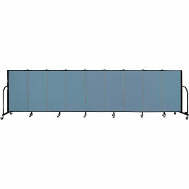 Screenflex Partitions FSL409-SB Screenflex 9 Panel Portable Room Divider, 4H x 169"W, Fabric Color Blue image.