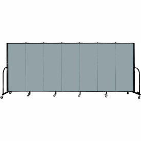 Screenflex Partitions FSL507-EG Screenflex 7 Panel Portable Room Divider, 5H x 131"W, Fabric Color Grey Stone image.