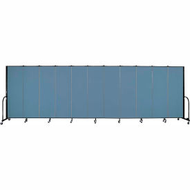 Screenflex Partitions FSL6011-EB Screenflex Portable Room Divider - 11 Panel - 6H x 205"W -  Summer Blue image.