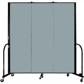 Screenflex Partitions FSL603-EG Screenflex Portable Room Divider - 3 Panel - 6H x 59"W -  Grey Stone image.