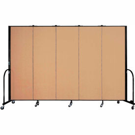 Screenflex Partitions FSL605-SW Screenflex Portable Room Divider - 5 Panel - 6H x 95"W -  Wheat image.