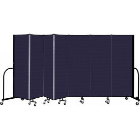 Screenflex Partitions FSL607-DV Screenflex 7 Panel Portable Room Divider, 6 H x 131" W, Fabric Color Navy image.