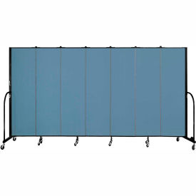 Screenflex Partitions FSL687-EB Screenflex 7 Panel Portable Room Divider, 68"H x 131"W, Fabric Color Summer Blue image.