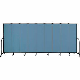 Screenflex Partitions FSL689-EB Screenflex 9 Panel Portable Room Divider, 68"H x 169"W, Fabric Color Summer Blue image.