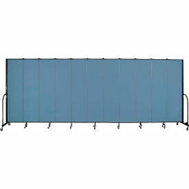 Screenflex Partitions FSL7411-EB Screenflex 11 Panel Portable Room Divider, 74"H x 205"W, Fabric Color Summer Blue image.