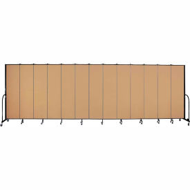 Screenflex Partitions FSL7413-EW Screenflex 13 Panel Portable Room Divider, 74"H x 241"W, Fabric Color Sand image.
