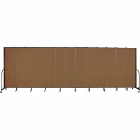 Screenflex Partitions FSL7413-SO Screenflex 13 Panel Portable Room Divider, 74"H x 241"W, Fabric Color Oatmeal image.