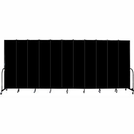 Screenflex Partitions FSL8011-DX Screenflex 11 Panel Portable Room Divider, 8H x 205"W, Fabric Color Charcoal Black image.