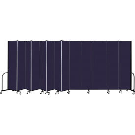 Screenflex Partitions FSL8013-DV Screenflex 13 Panel Portable Room Divider, 8 H x 241" W, Fabric Color Navy image.