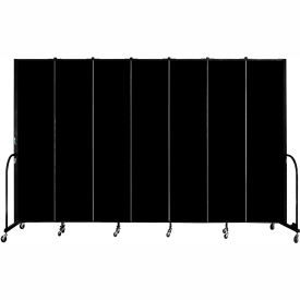 Screenflex Partitions FSL807-DX Screenflex 7 Panel Portable Room Divider, 8H x 131"W, Fabric Color Charcoal Black image.