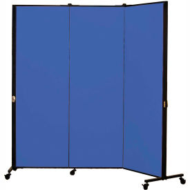 Screenflex Partitions HKDL603-DS Healthflex Portable Medical Privacy Screen, 3-Panel, Primary Blue image.