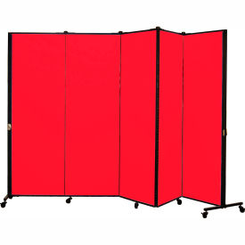 Screenflex Partitions HKDL605-DR Healthflex Portable Medical Privacy Screen, 5-Panel, Primary Red image.