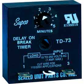 Sealed Unit Parts Co., Inc TD73 Supco Td73 Time Delay - 19 To 250 Vac Only image.