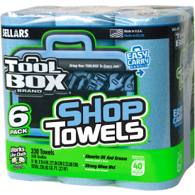 Toolbox Z400 Blue Shop Towel- 6-Pack, 55 Sheets/Roll, 4 (6-Packs)/Case 54416