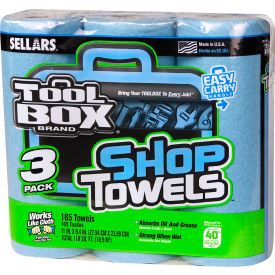 Toolbox Z400 Blue Shop Towel- 3-Pack, 55 Sheets/Roll, 8 (3-Packs)/Case 54483