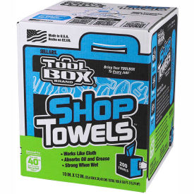 Toolbox Z400 Blue Shop Towels, 200 Sheets/Box, 6 Boxes/Case 55202