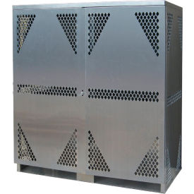 Securall  A&A Sheet Metal Products LP16S-Vertical Securall® 16 Cylinder Vertical LP/Oxygen Cabinet Aluminum, Manual Close image.