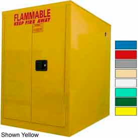 Securall  A&A Sheet Metal Products H260Md Green Securall® Flammable Drum Cabinet w/ Self Close Doors, 60 Gal. Cap., 34"W x 50"D x 50"H, Green image.
