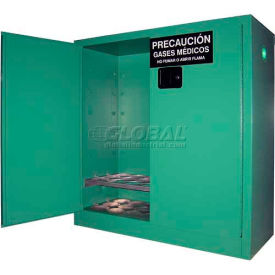 Securall  A&A Sheet Metal Products MG121 Securall® 24, D & E Cylinder, Vertical Medical Gas Cabinet, 43"W x 18"D x 44"H, Manual Close image.