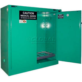 Securall  A&A Sheet Metal Products MG321 Securall® 24, D & E Cylinder, Vertical Medical Gas Cabinet, 43"W x 18"D x 46"H, Self Close image.