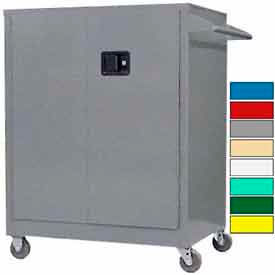 Securall Self-Latch Mobile Counter High Industrial Cabinet Gray