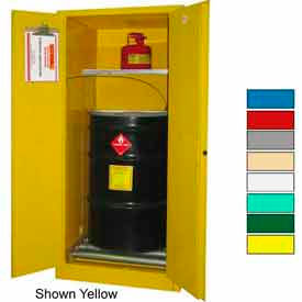 Securall  A&A Sheet Metal Products W1040Red Securall® Hazardous Waste Drum Cabinet w/ Rollers, 60 Gal. Cap., 31"W x 31"D x 65"H, Red image.