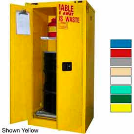 Securall  A&A Sheet Metal Products W3040Red Securall® Hazardous Waste Drum Cabinet w/ Rollers, 60 Gal. Cap., 31"W x 31"D x 67"H, Red image.