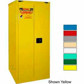 Securall  A&A Sheet Metal Products W3080White Securall® Hazardous Waste Drum Cabinet w/ Rollers, 120 Gal. Cap., 56"W x 31"D x 67"H, White image.