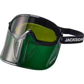 Jackson Safety® GPL500 Safety Goggle with Flip Face Guard Anti-Fog Green Lens Black Strap