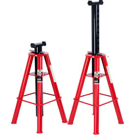 Sellstrom Mfg Co 3310B American Forge & Foundry Jack Stand, 10 Ton, Ratchet Type, High Height, Red, Pair image.