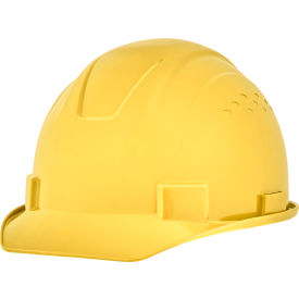 Sellstrom Mfg Co 20201 Jackson Safety Advantage Front Brim Hard Hat, Non-Vented, 4-Pt. Ratchet Suspension, Yellow image.