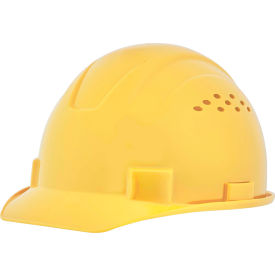 Sellstrom Mfg Co 20221 Jackson Safety Advantage Front Brim Hard Hat, Vented, 4-Pt. Ratchet Suspension, Yellow image.